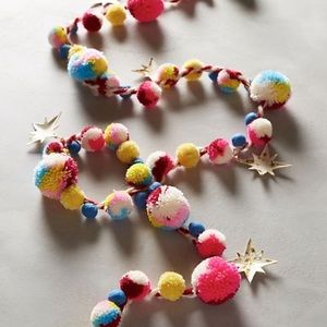 Anthropologie Wishing Star Pom Pom Garland